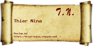 Thier Nina névjegykártya